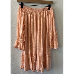 LJC Designs Women's Top One Size Off The Shoulder Peachy Pink Boho Beachy Flowy